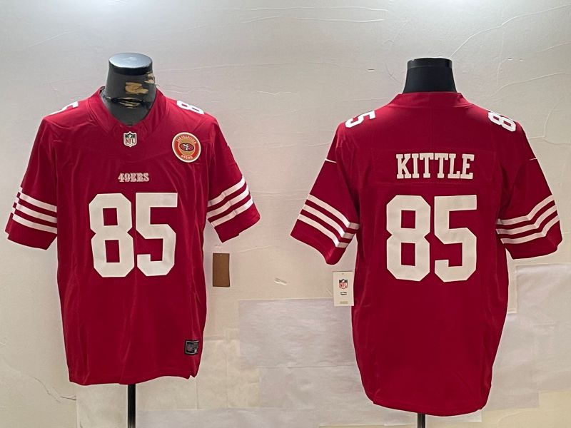 Men San Francisco 49ers #85 Kittle Red three generations 2024 Nike Limited NFL Jersey style 10->->